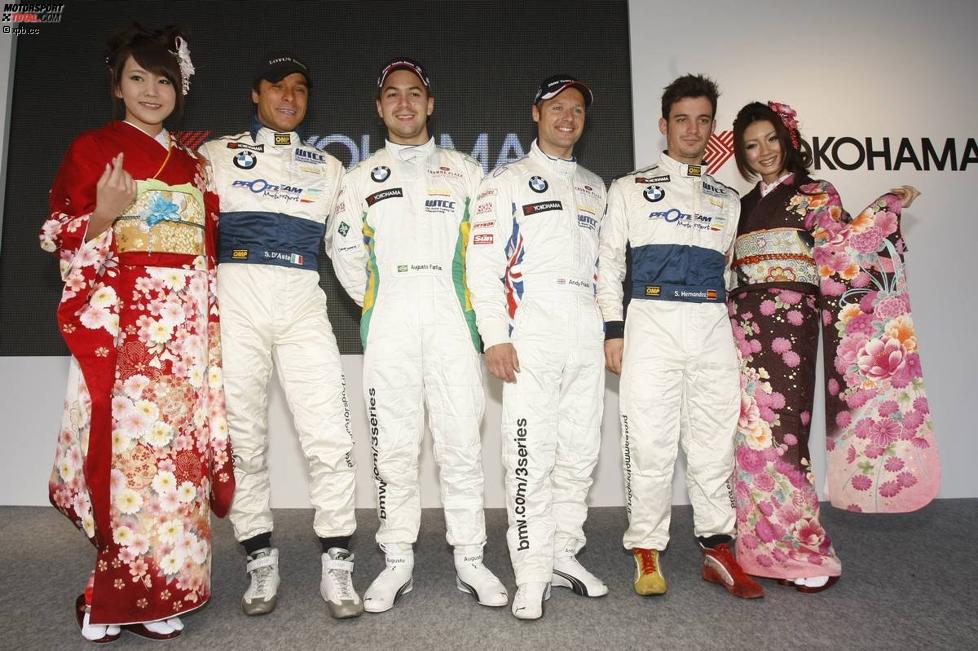 Andy Priaulx (BMW Team RBM), Augusto Farfus (BMW Team RBM), Sergio Hernandez (Proteam) und Stefano D'Aste (Proteam) 