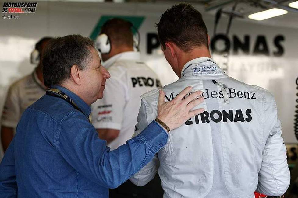 FIA-Präsident Jean Todt und Michael Schumacher (Mercedes) 