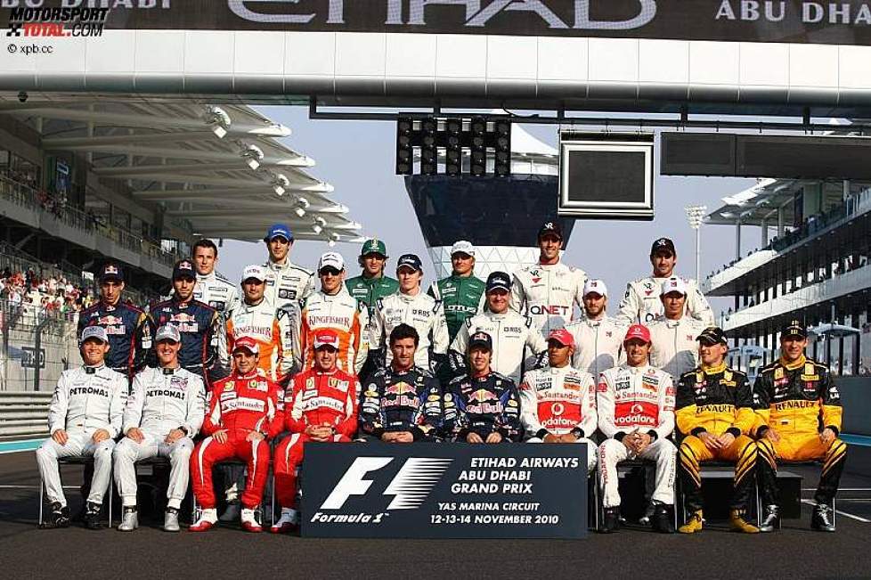 Gruppenbild der Formel 1 zum Saisonabschluss