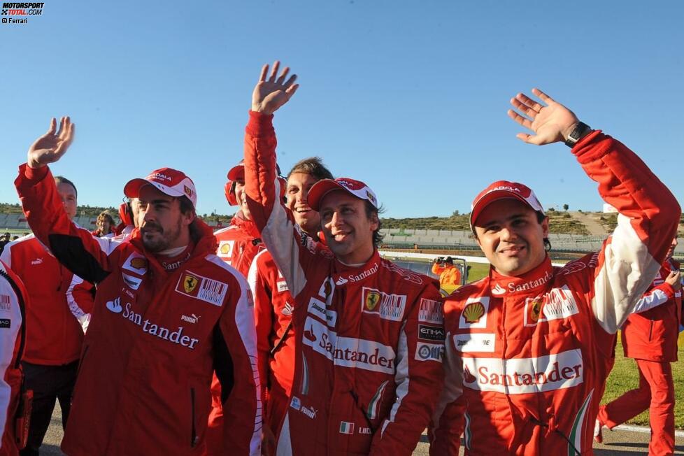 Fernando Alonso, Luca Badoer und Felipe Massa(Ferrari) 
