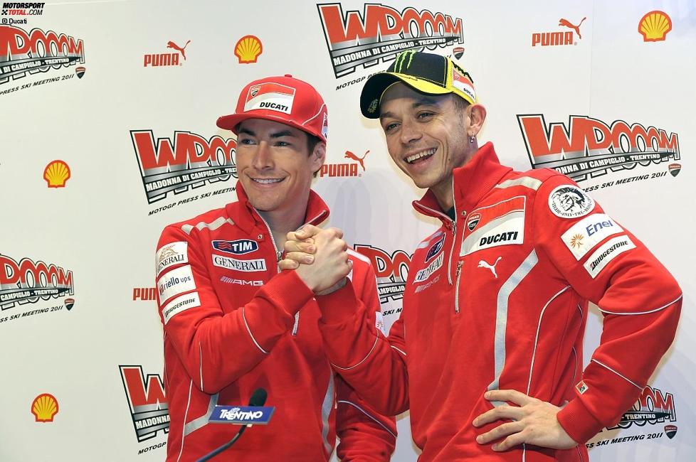 Nicky Hayden und Valentino Rossi (Ducati)