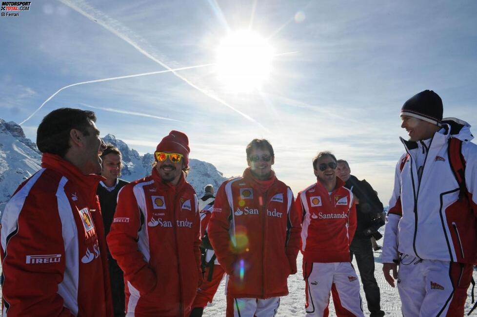Marc Gené, Fernando Alonso, Giancarlo Fisichella und Felipe Massa (Ferrari) 
