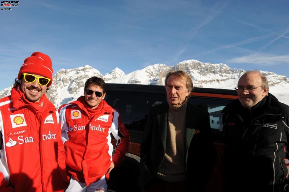 Fernando Alonso, Giancarlo Fisichella und Luca di Montezemolo (Präsident) (Ferrari) 