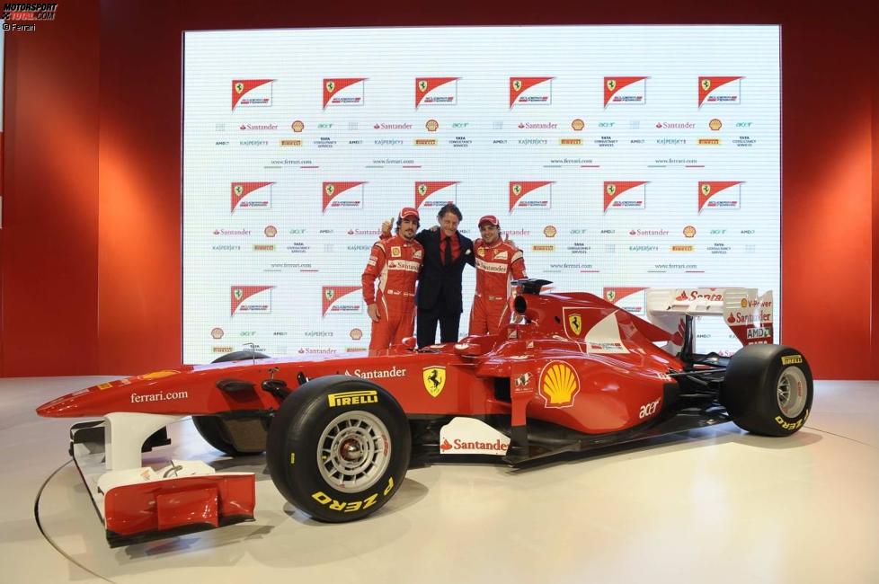 Fernando Alonso, Lapo Elkann und Felipe Massa (Ferrari)