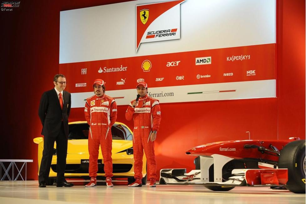 Stefano Domenicali, Fernando Alonso, Felipe Massa