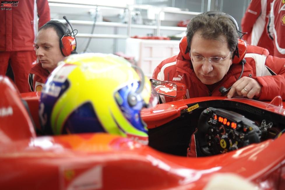 Felipe Massa (Ferrari) mit Chefdesigner Nikolas Tombazis