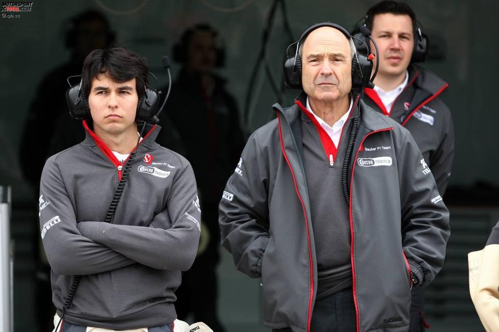 Sergio Perez und Peter Sauber (Teamchef)