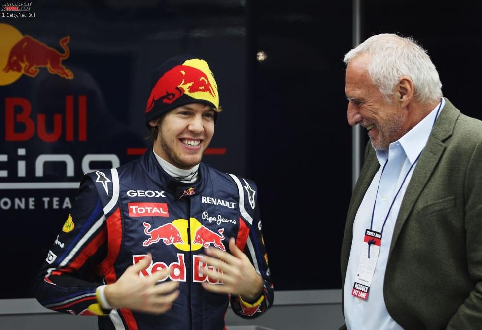 Sebastian Vettel (Red Bull) und Dietrich Mateschitz (Red Bull-Boss) 