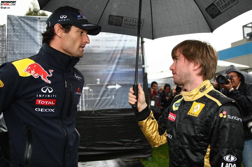 Mark Webber und Nick Heidfeld (Renault) 