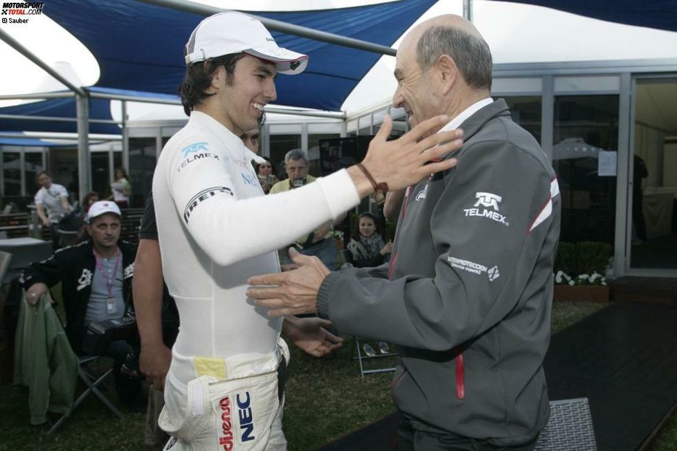 Sergio Perez mit Teamchef Peter Sauber