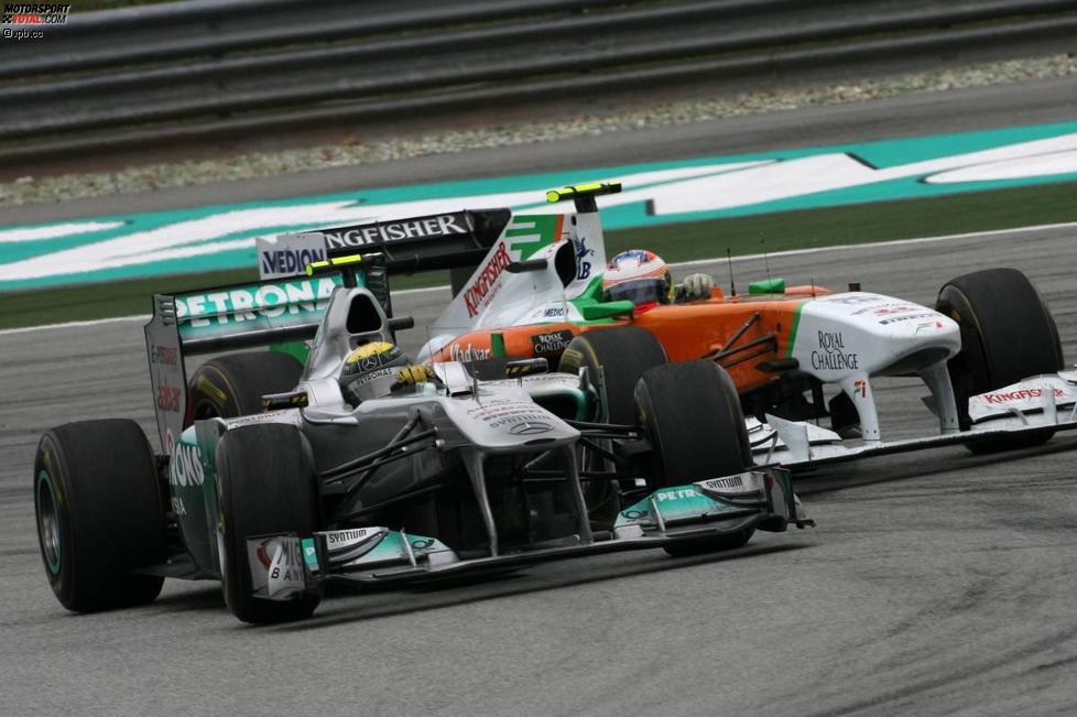 Nico Rosberg (Mercedes) und Paul di Resta (Force India) 