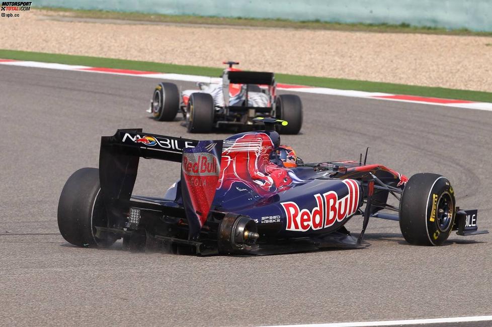 Jaime Alguersuari (Toro Rosso) ohne rechtes Hinterrad