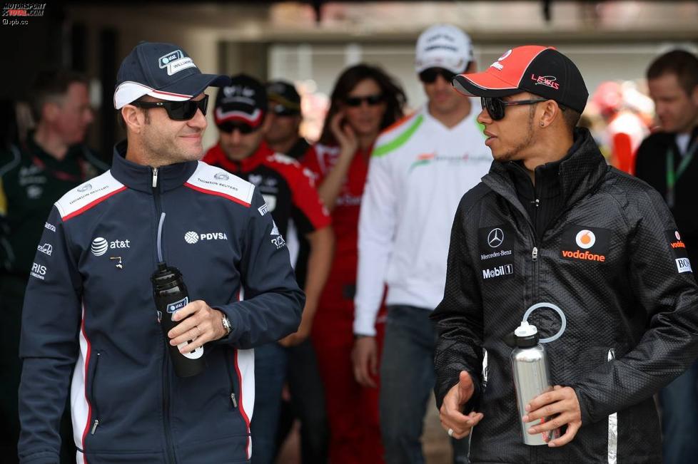 Rubens Barrichello (Williams) und Lewis Hamilton (McLaren) 