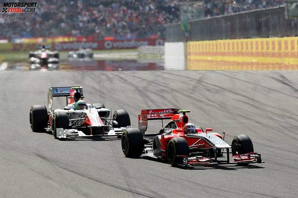 Jerome D'Ambrosio (Marussia-Virgin) und Vitantonio Liuzzi (HRT) 