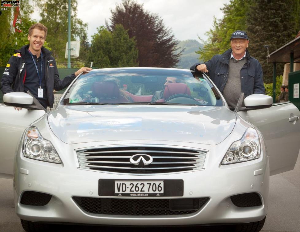 Sebastian Vettel (Red Bull) und Niki Lauda