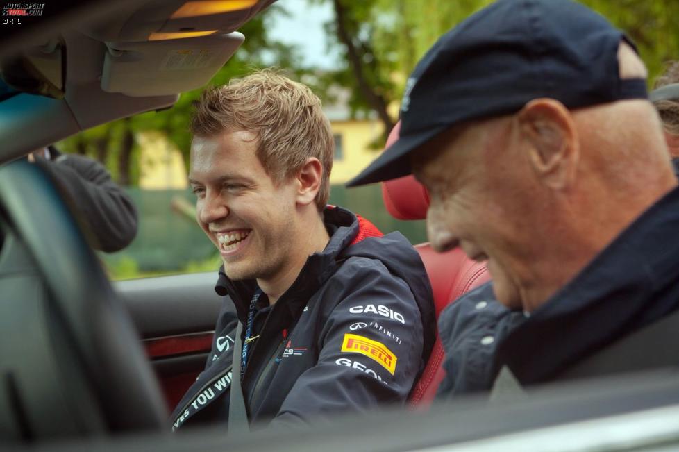 Sebastian Vettel (Red Bull) und Niki Lauda