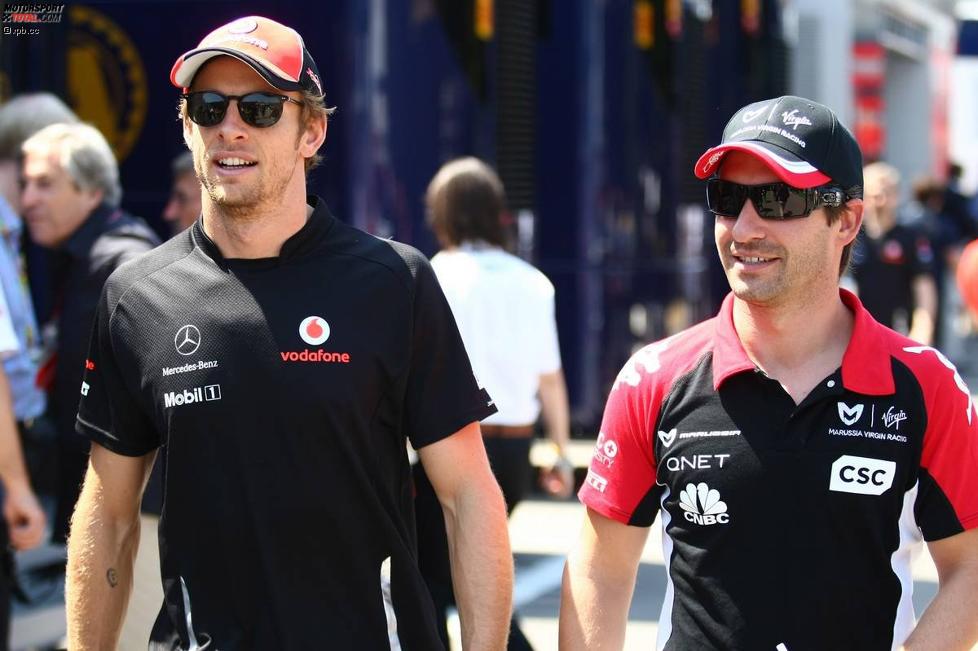 Jenson Button (McLaren) und Timo Glock (Marussia-Virgin) 