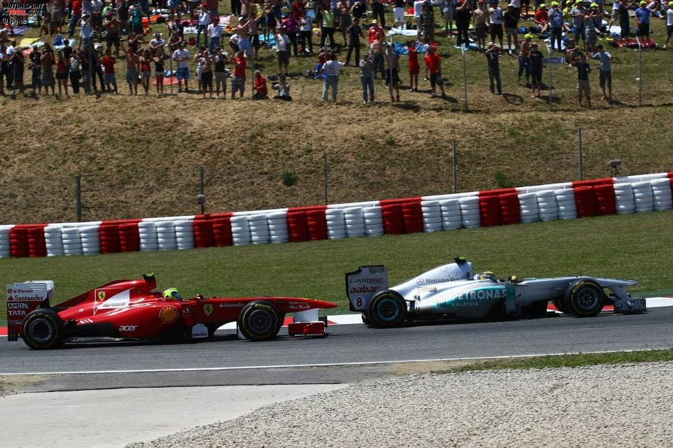 Nico Rosberg (Mercedes) vor Felipe Massa (Ferrari) 