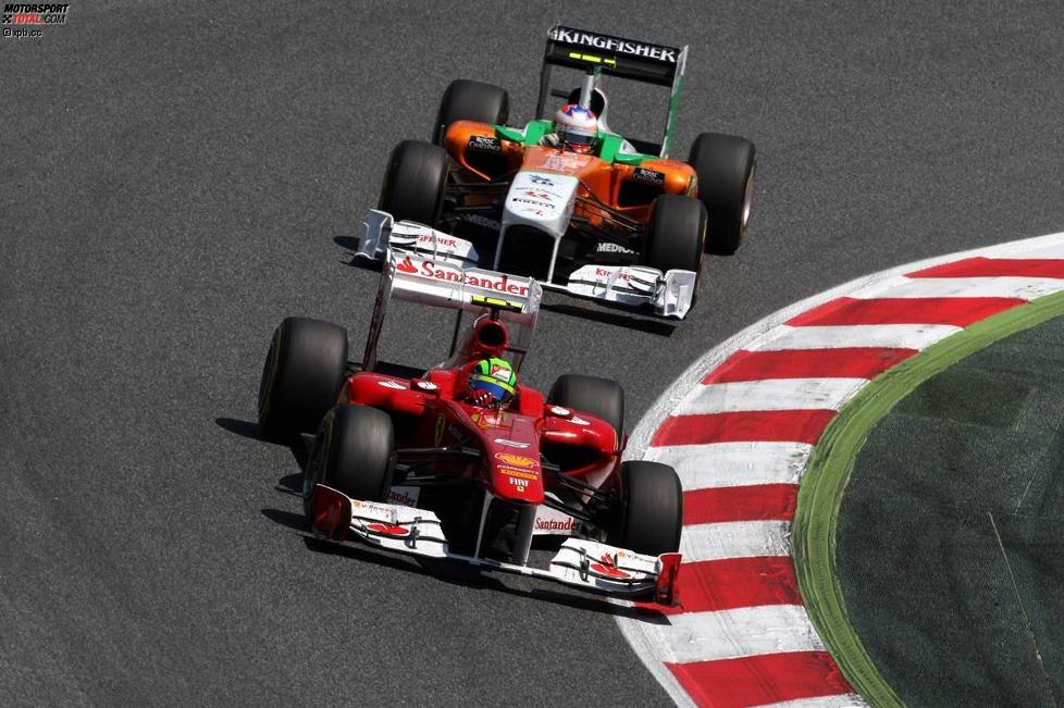 Felipe Massa (Ferrari) und Adrian Sutil (Force India) 