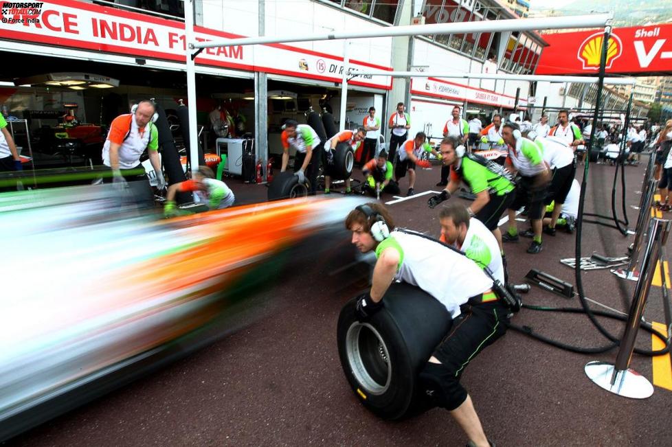 Force India übt Boxenstopps
