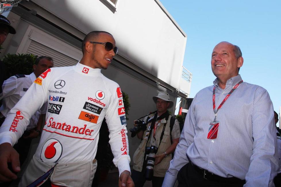Lewis Hamilton (McLaren) und Ron Dennis 