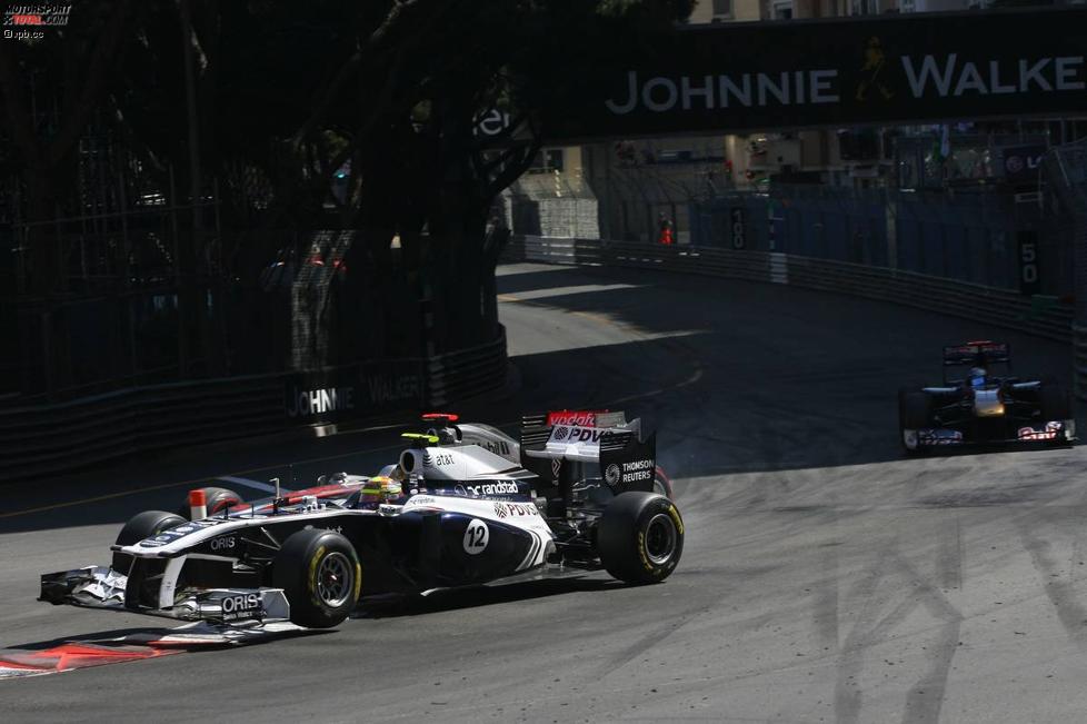 Pastor Maldonado (Williams) und Lewis Hamilton (McLaren) kollidieren