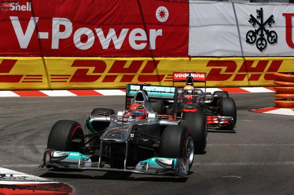 Michael Schumacher (Mercedes) Lewis Hamilton (McLaren) 