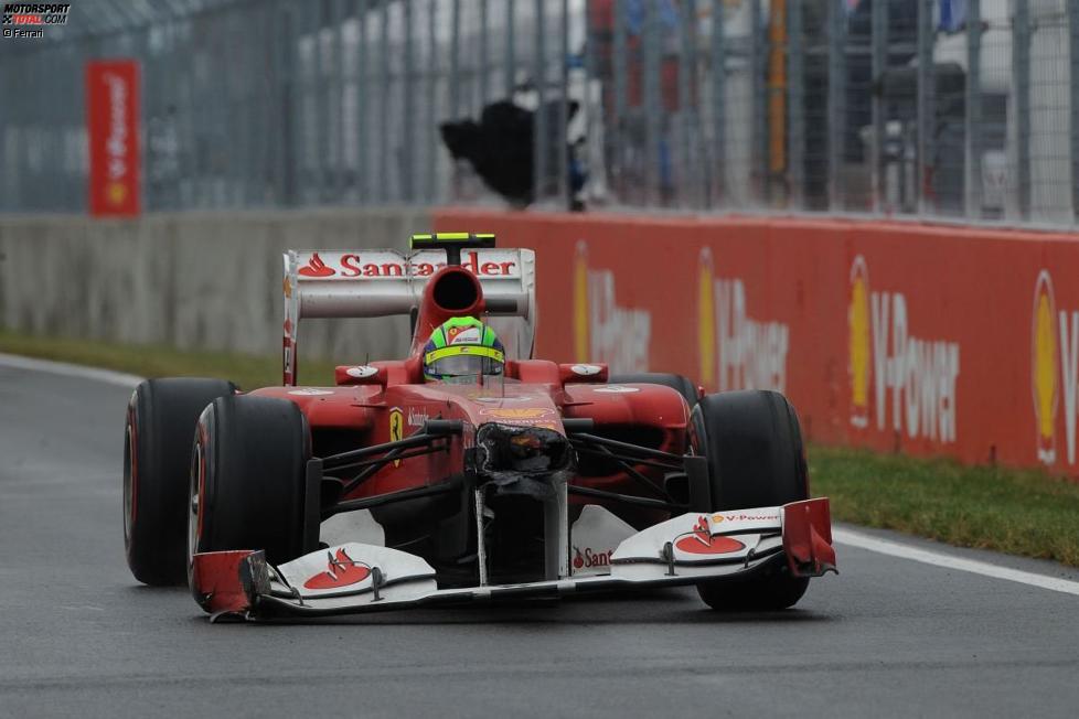Felipe Massa (Ferrari) mit kaputter Nase