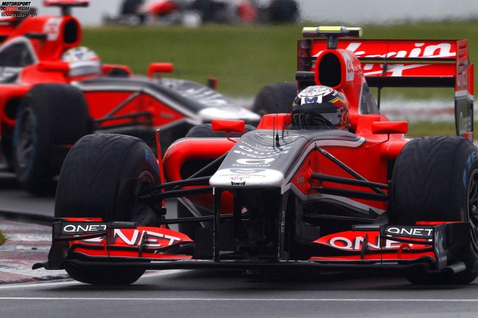 Jerome D'Ambrosio vor Timo Glock (Marussia-Virgin)