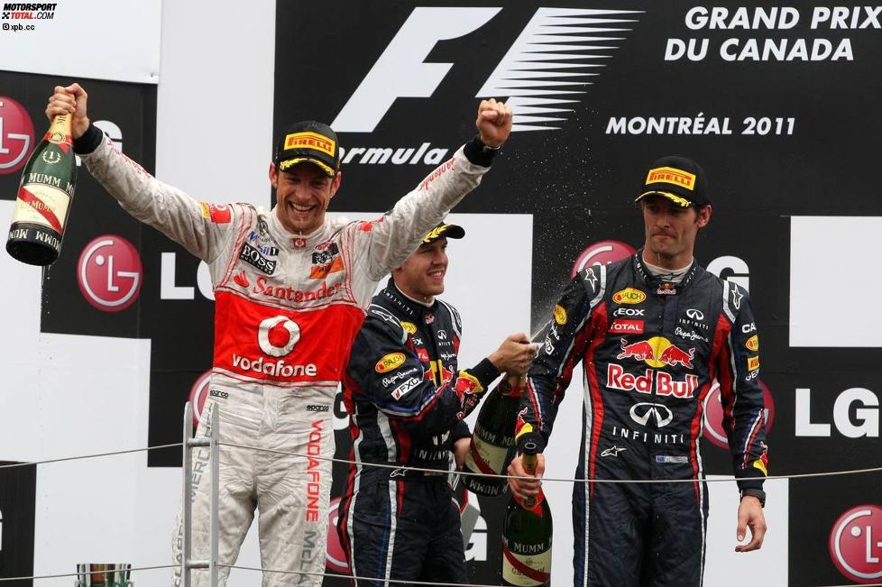Jenson Button (McLaren) Sebastian Vettel (Red Bull) Mark Webber (Red Bull) 