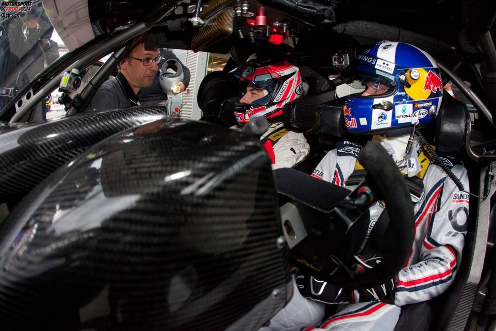 Nicky Hayden als Beifahrer von David Coulthard im DTM-Mercedes