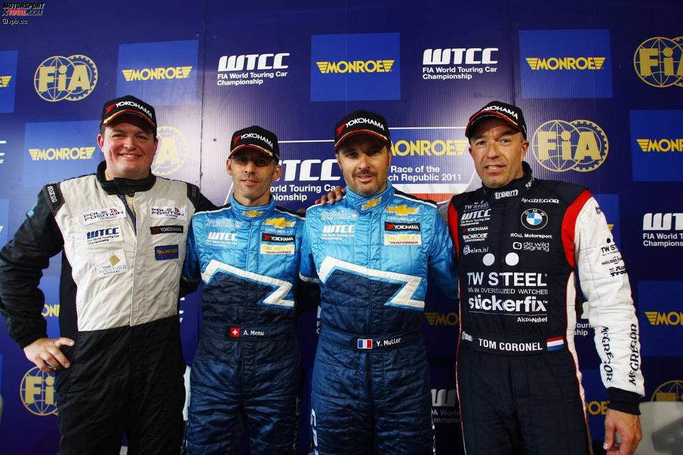 Yvan Muller (Chevrolet), Tom Coronel (ROAL) und Alain Menu (Chevrolet) 