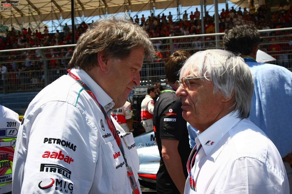 Norbert Haug (Mercedes-Motorsportchef) und Bernie Ecclestone (Formel-1-Chef) 