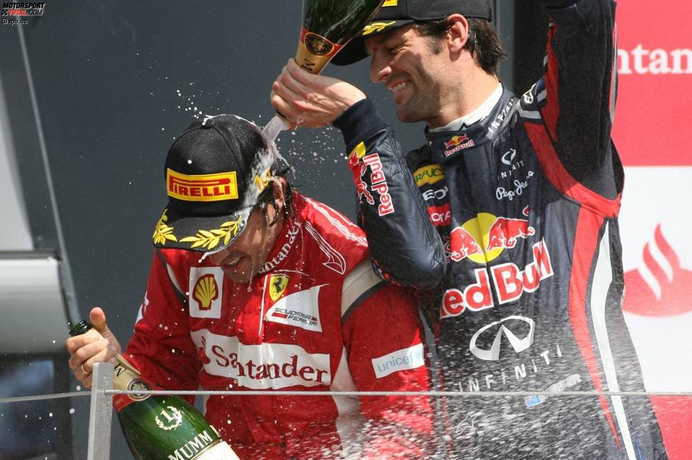 Fernando Alonso (Ferrari) und Mark Webber (Red Bull) 