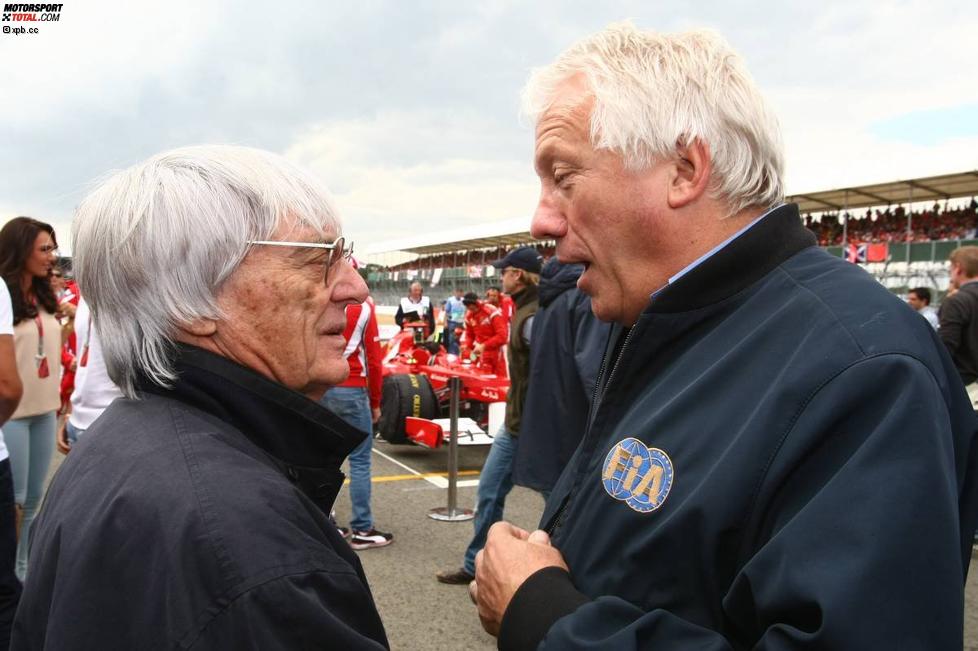 Bernie Ecclestone (Formel-1-Chef) und Charlie Whiting (Technischer Delegierte der FIA) 