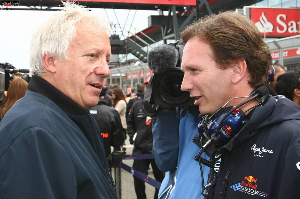 Charlie Whiting (Technischer Delegierte der FIA) und Christian Horner (Teamchef) (Red Bull)
