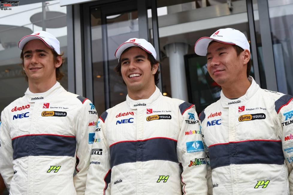 Esteban Gutierrez, Sergio Perez und Kamui Kobayashi (Sauber) 
