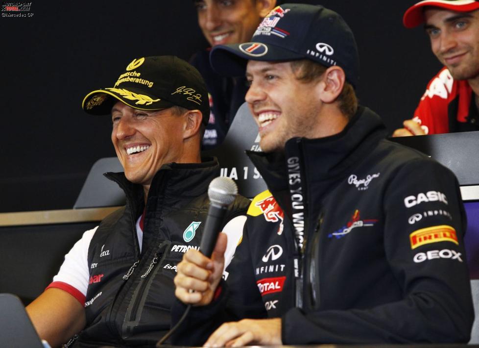 Michael Schumacher (Mercedes) und Sebastian Vettel (Red Bull) 