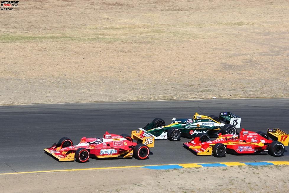 Marco Andretti (Andretti), Takuma Sato (KV/Lotus), Martin Plowman (AFS)