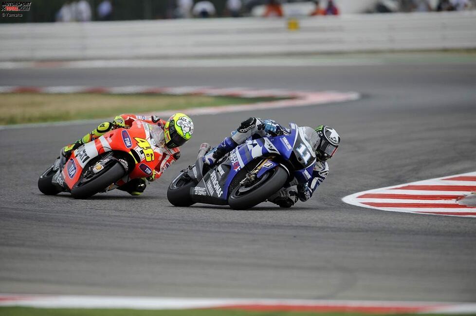 Ben Spies (Yamaha) und Valentino Rossi (Ducati)