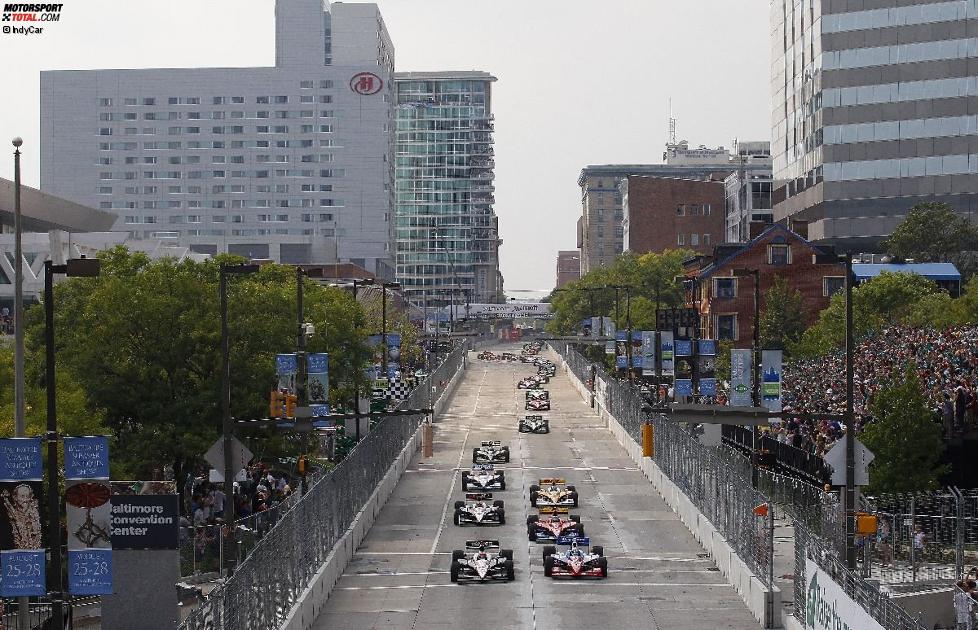 Start zum ersten Baltimore Grand Prix mit Will Power (Penske) und Graham Rahal (Ganassi) an der Spitze