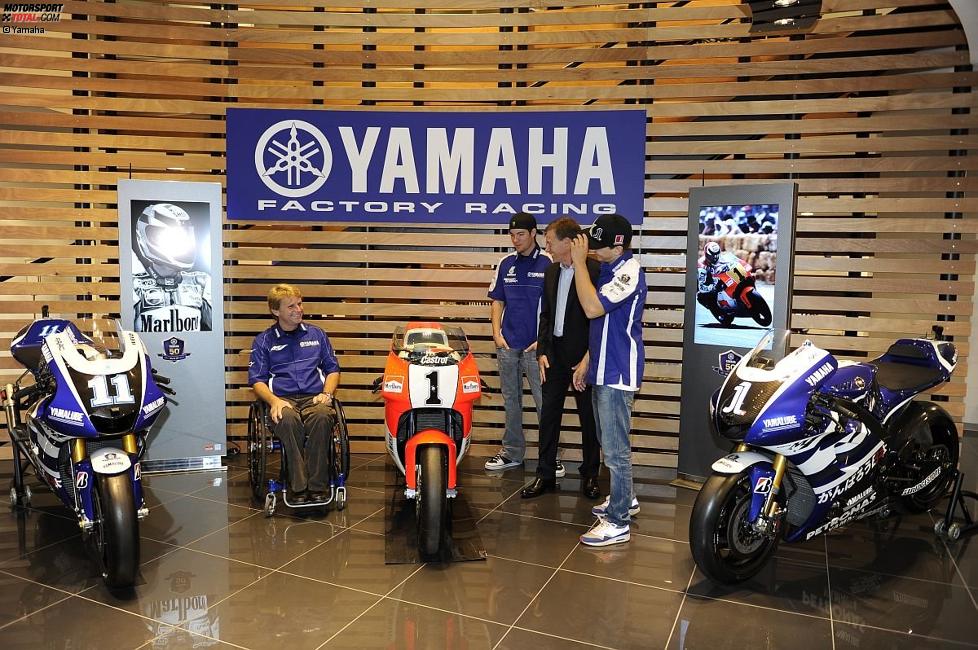 Wayne Rainey, Jorge Lorenzo und Ben Spies (Yamaha)