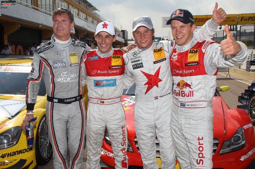 David Coulthard (Mücke-Mercedes), Filipe Albuquerque (Rosberg-Audi), Renger van der Zande (Persson-Mercedes) und Mattias Ekström 