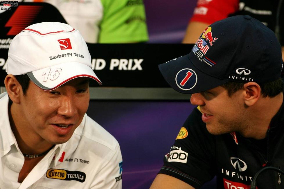 Kamui Kobayashi (Sauber) und Sebastian Vettel (Red Bull) 