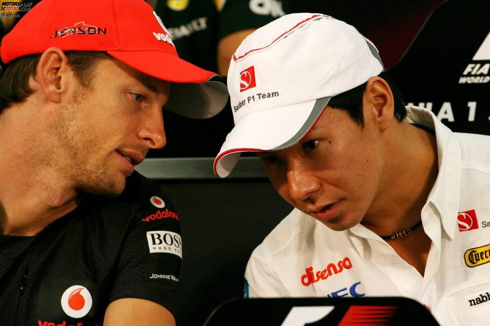 Jenson Button (McLaren) und Kamui Kobayashi (Sauber) 