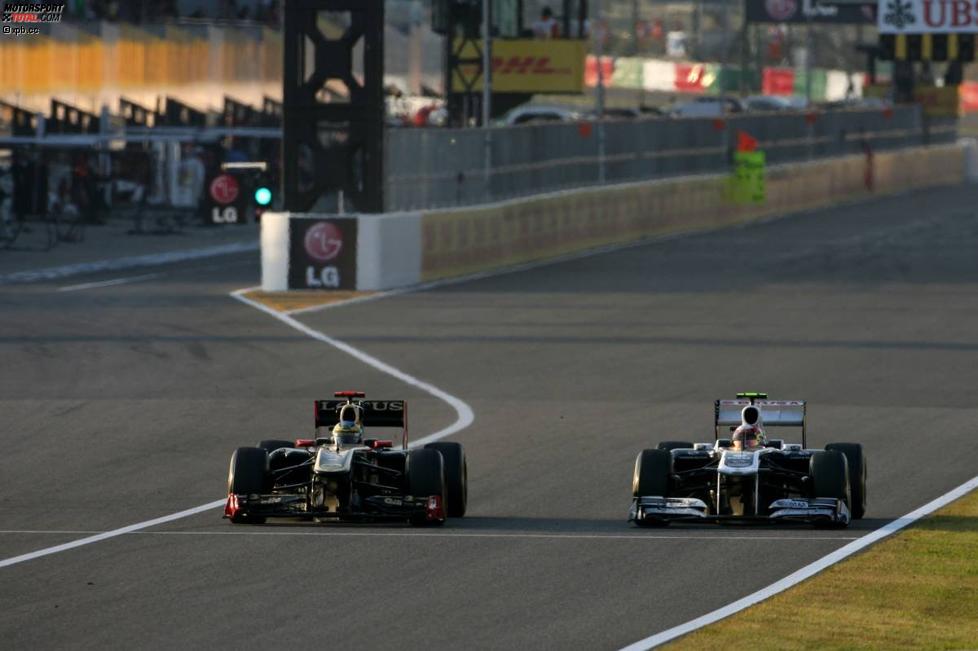 Bruno Senna (Renault) und Pastor Maldonado (Williams) 