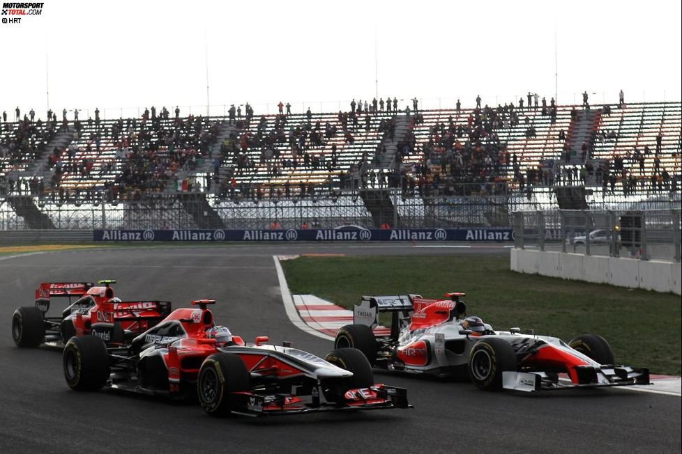 Timo Glock (Marussia-Virgin) und Daniel Ricciardo (HRT)