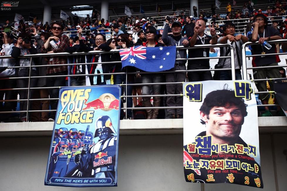 Fans von Mark Webber (Red Bull) 