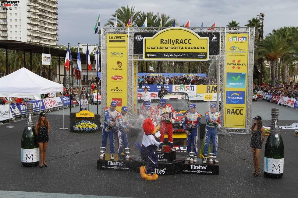 Podium der Rallye Spanien