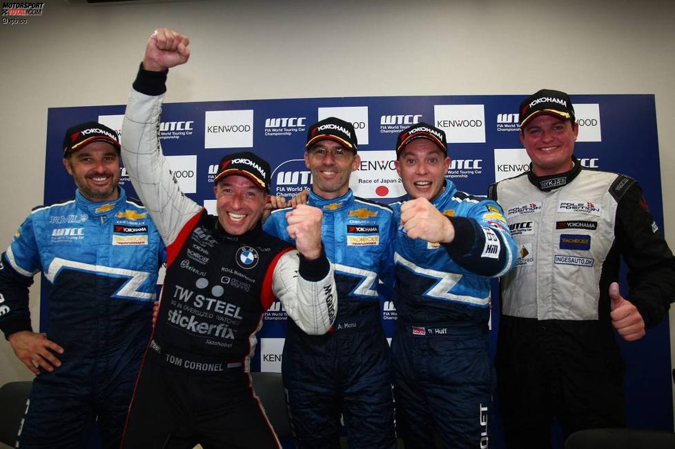 Yvan Muller (Chevrolet), Tom Coronel (ROAL), Alain Menu (Chevrolet) und Robert Huff (Chevrolet) 